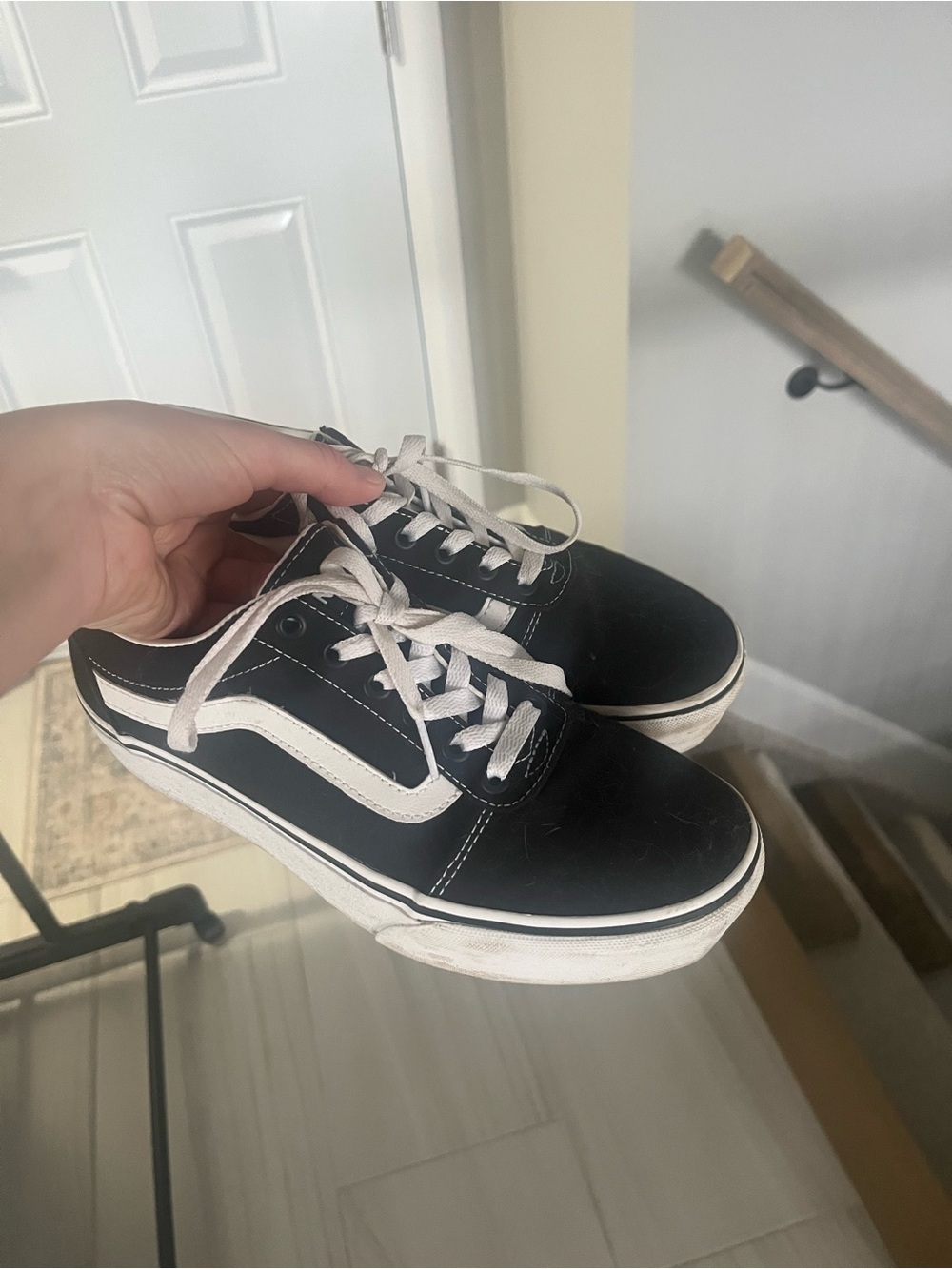 Vans Black and White platform Sneakers